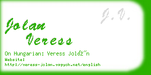 jolan veress business card